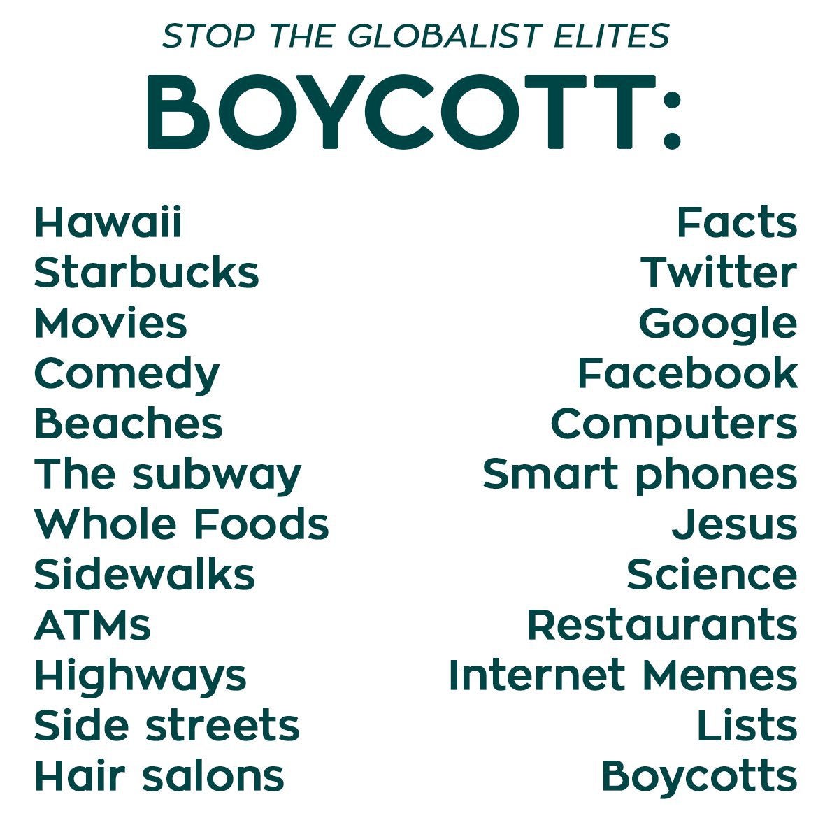 Who do we boycott?